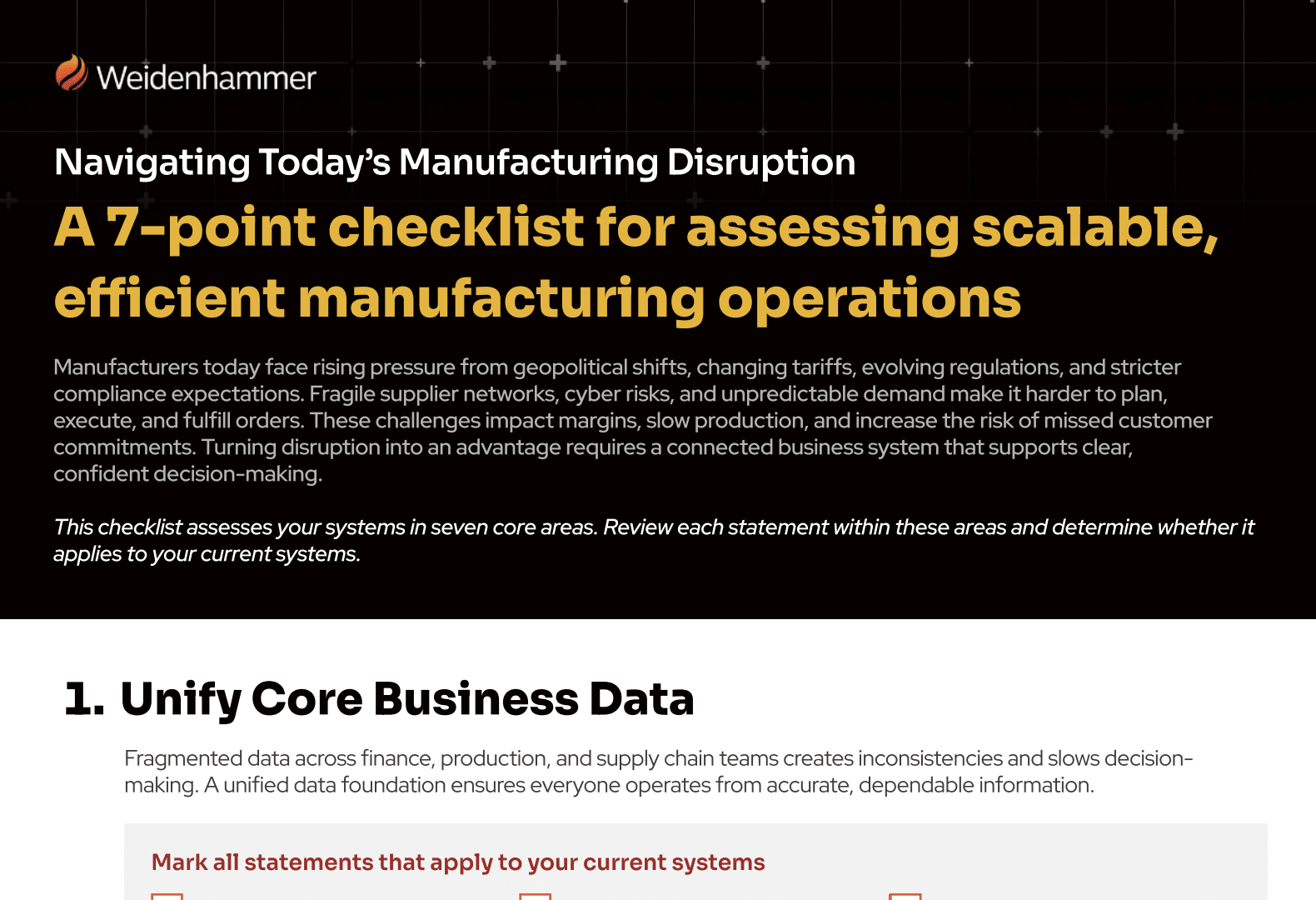 Manufacturing Operations Checklist
