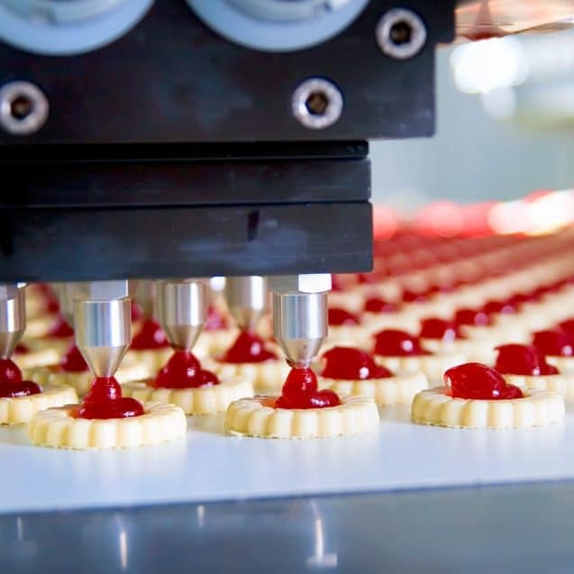 manufacturing food image, close up of pastries